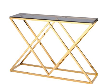 Консоль ИНСИГНИЯ 115*30 золото стекло smoke
